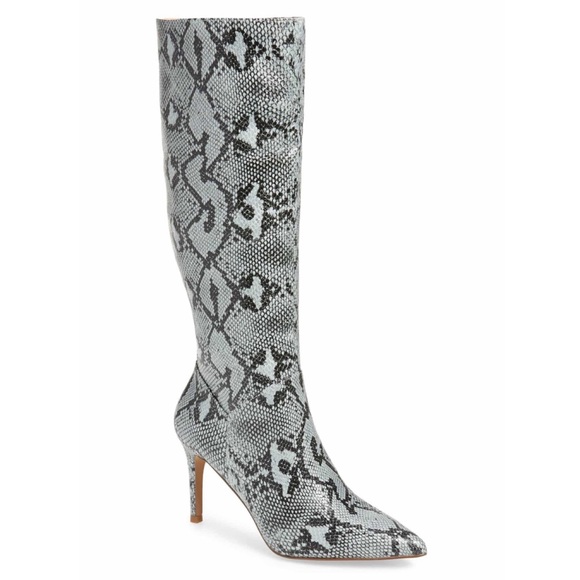 Steve Madden Shoes - Steve Madden Kinga Knee High Boot Blue Snakeskin 6